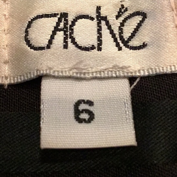 Cache Black Satin Retro Black-on-Black Striped Flared Pants - Picture 7 of 8